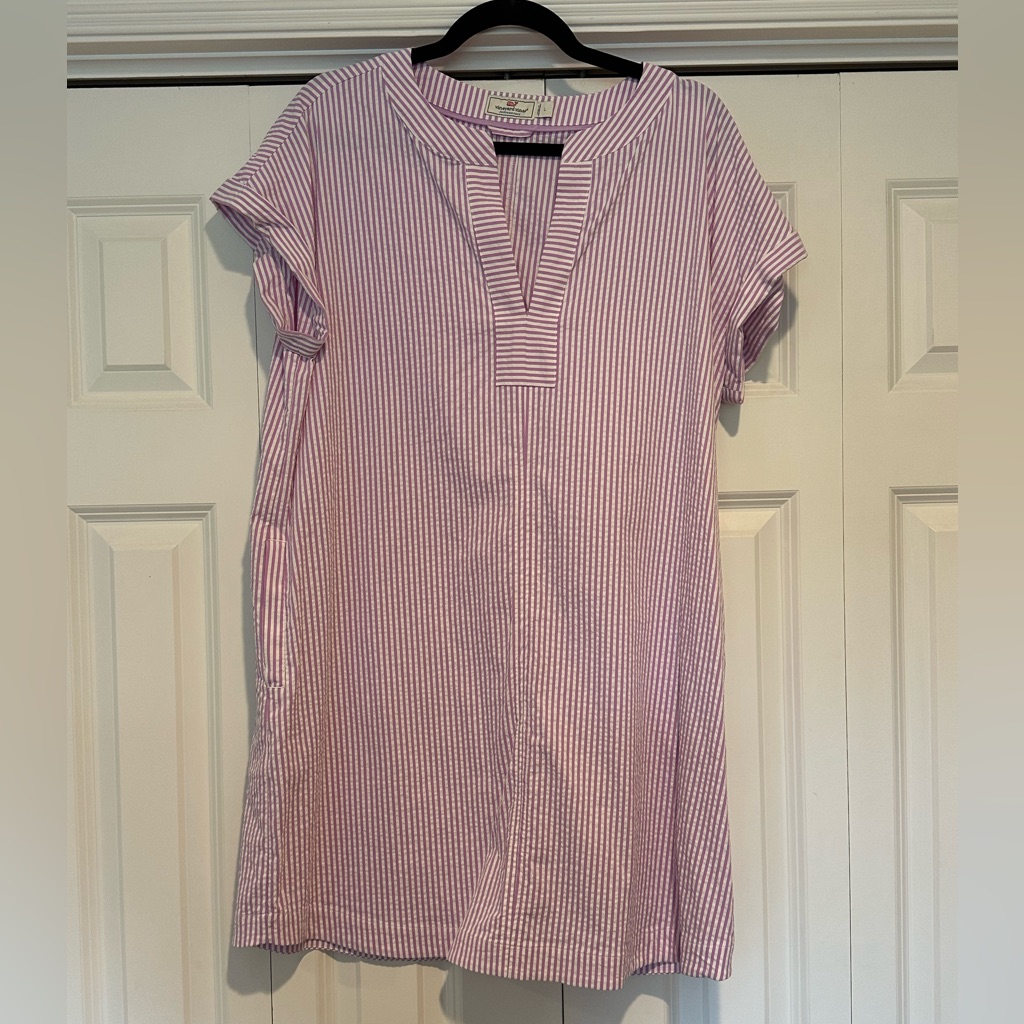 Vineyard Vines Pink And White Striped Tunic